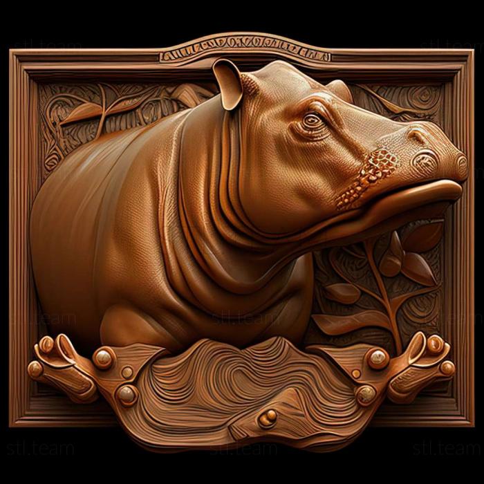 3D model Aktautitan hippopotamopus (STL)